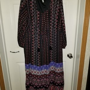 3X Long Sleeved Long Dress